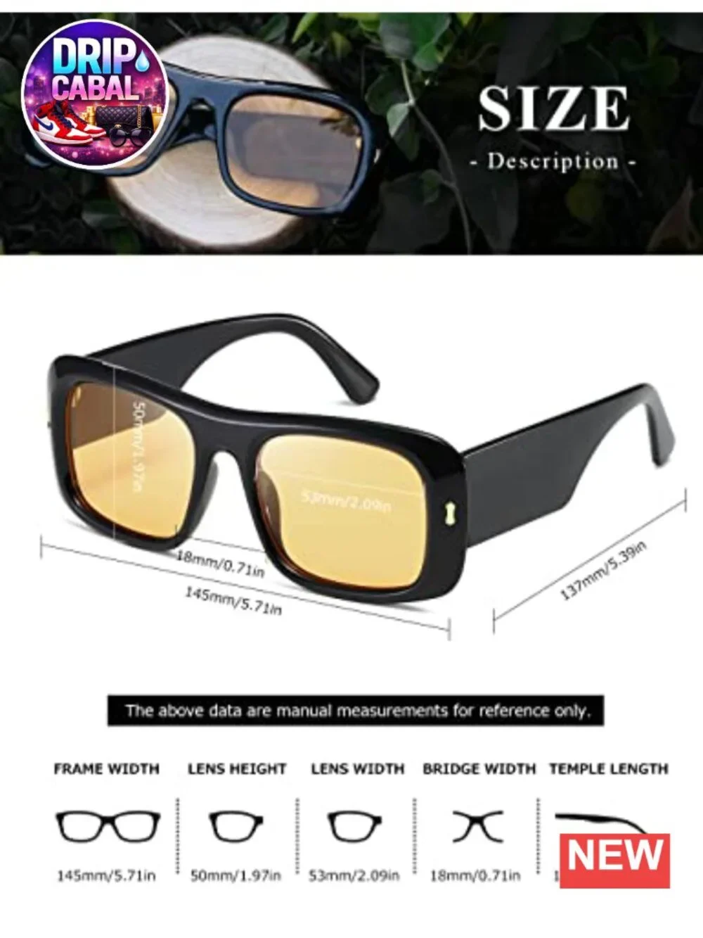 Y2K Oversized Square Sunglasses - Thick Frame Plastic Polarized Shades